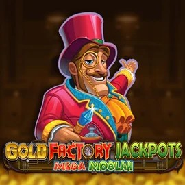 Gold Factory Jackpots Mega Moolah game by Aurum Signature Studios – logo hosted on Westace Casino