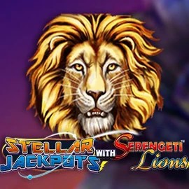 Stellar Jackpots with Serengeti Lions online game logo by Lightning Box Game on westsace.com